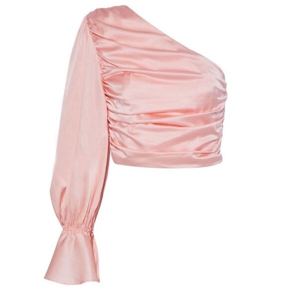 Retrofete Blouse Rylie Silk Ruched One Shoulder - Picture 6 of 11